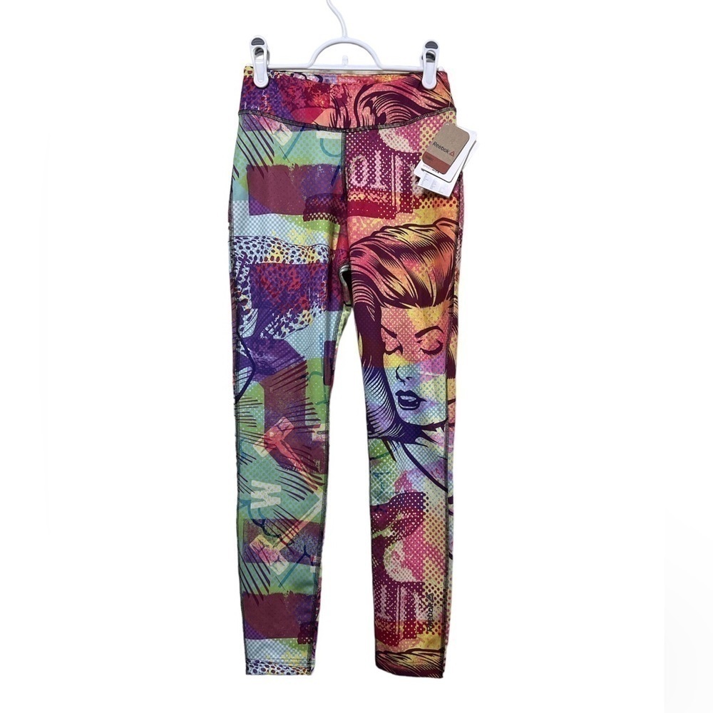 Nwt Reebok Training Comic Clash Tights Pop Art Speedwick Leggings